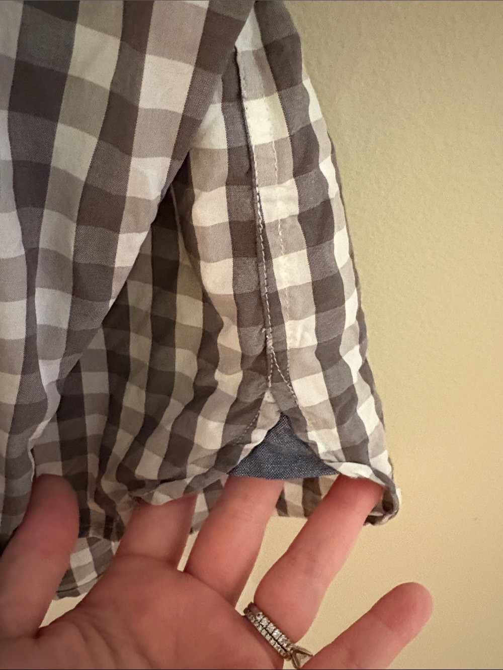 Lacoste Men's Gray & White Checked Button-Down Shirt Size 42 (large) - Picture 5 of 7